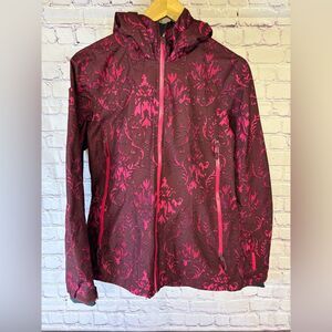 Athleta Twin Tip Ski Jacket in Port Wine Snow Scroll Ski Snowboard Jacket Size M
